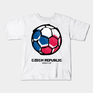 Czech Republic Football Country Flag Kids T-Shirt